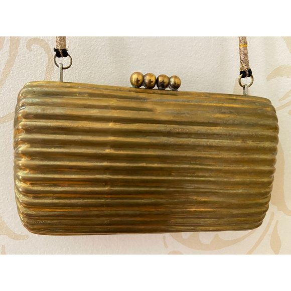 Vintage Solid Brass Dinner Gorgeous Handbag Bag - Picture 3 of 7